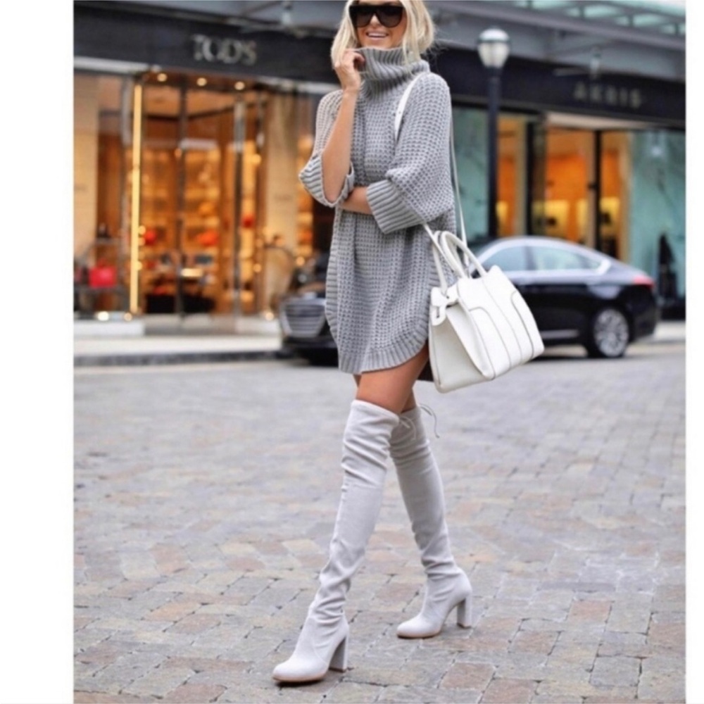 $175 J. Crew Beige Chunky Knit Turtleneck Poncho Sweater - Size XS/S